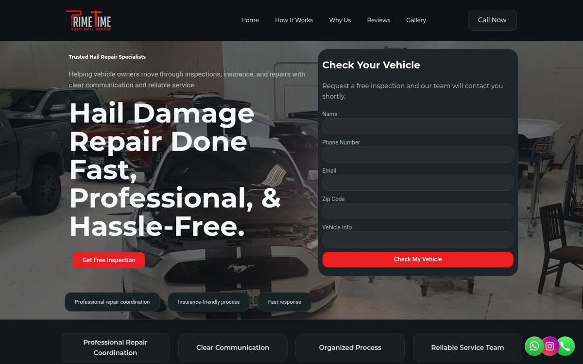 Screenshot of the Prime Time AHR website homepage